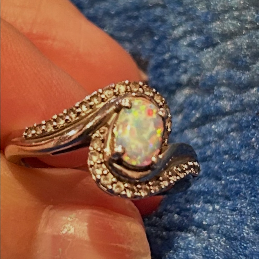 Elegant Silver Opal Ring